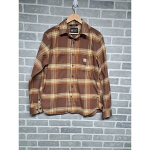 Carhartt Rugged Flex Relaxed Fit Plaid Flannel Mens Shirt Size Medium